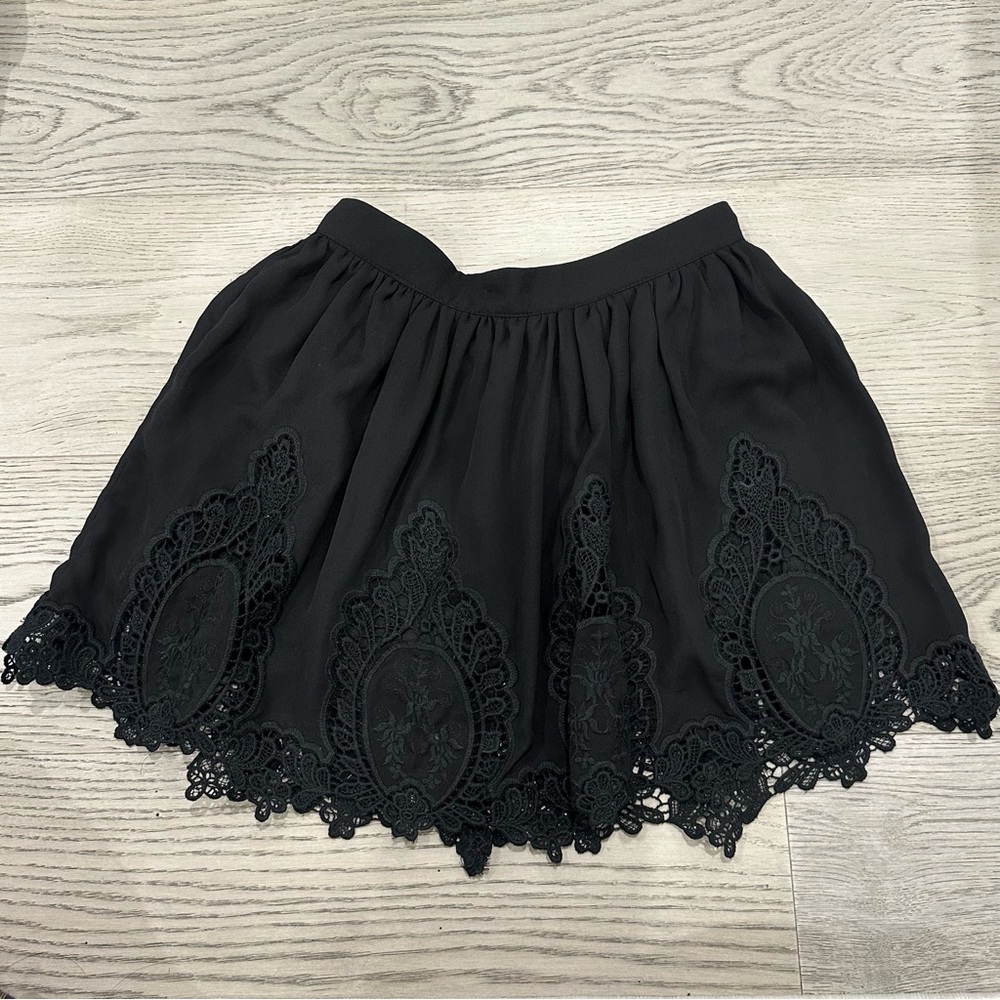 Embroidered Black Mini Skirt | Shop TOBI
